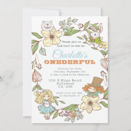Invitation Alice au pays des merveilles Premier anniversaire