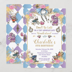 Invitation Alice au pays des merveilles Tea Party