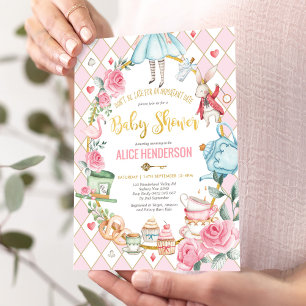Invitation Alice au pays des merveilles Thé de Baby shower de