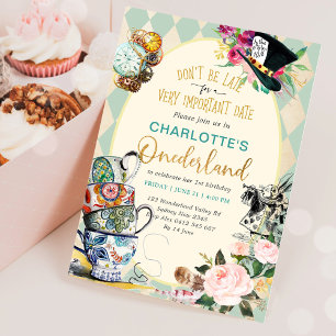 Invitation Alice au Pays des Merveilles Thé Fou 1er Anniversa
