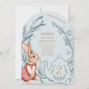 Invitation Alice au pays des merveilles Thé lapin Deuxième an
