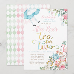 Invitation Alice au pays des merveilles, Thé pour deux 2e ann