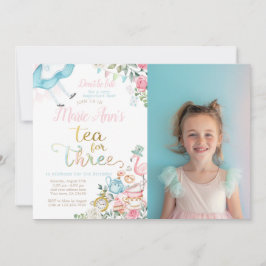 Invitation Alice au pays des merveilles, Thé pour trois 3e an