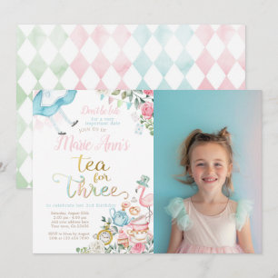 Invitation Alice au pays des merveilles, Thé pour trois 3e an