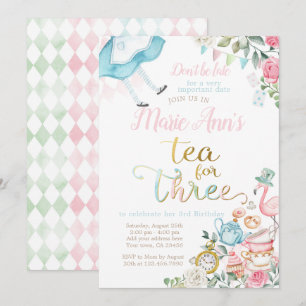 Invitation Alice au pays des merveilles, Thé pour trois 3e an