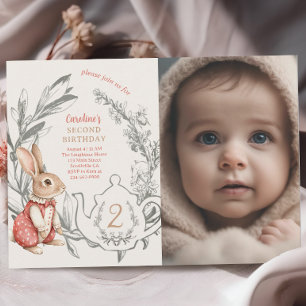 Invitation Alice au pays des merveilles Thé Rabbit 2e anniver