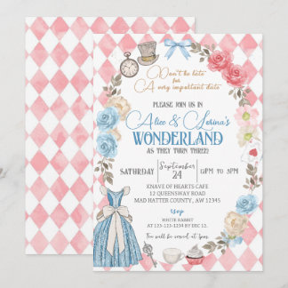 Invitation Alice au pays des merveilles, Twins 3e anniversair
