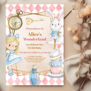 Invitation Alice au pays des merveilles Un derland 1er annive