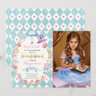 Invitation Alice au thé d'invitation d'anniversaire du pays