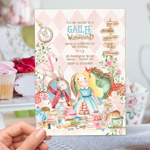 Invitation Alice Aventures dans Woderland Anniversaire Tea Pa