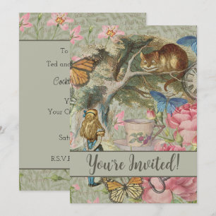 Invitation Alice Chat du Cheshire Jardin de l'Arbre Wonderlan