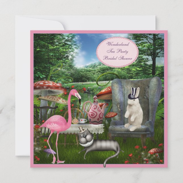 Invitation Alice dans la Fête de la mariée de thé du pays des (Devant)