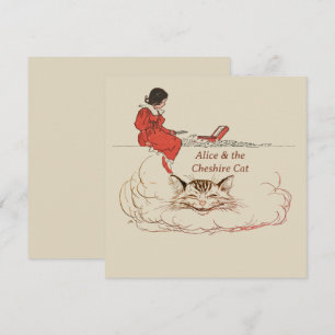 Invitation Alice Dans les cheveux Brown et Cheshire Cat