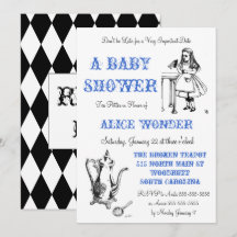 Alice dans l'invitation du pays des merveilles