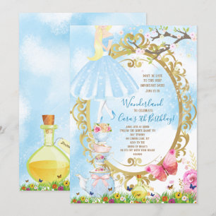 Invitation Alice en fête d'anniversaire du pays des