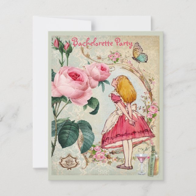 Invitation Alice en partie de Bachelorette de collage du pays (Devant)