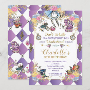 Invitation Alice géante au pays des merveilles Tea Party