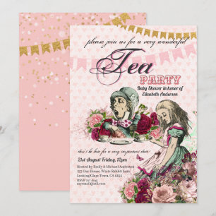 Invitation Alice In Wonderland BabyShower MadHatter Tea Party