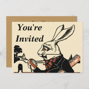 Invitation Alice White Rabbit Classic Wonderland