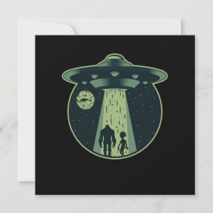 Invitation Alien Bigfoot Sasquatch OVNI Enlèvement Aliens Cad