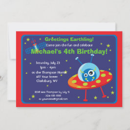 Invitation Alien d'espace personnalisable