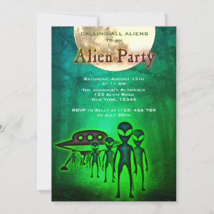 Invitation Alien fou & OVNI dans l'Invitation du Forest Party