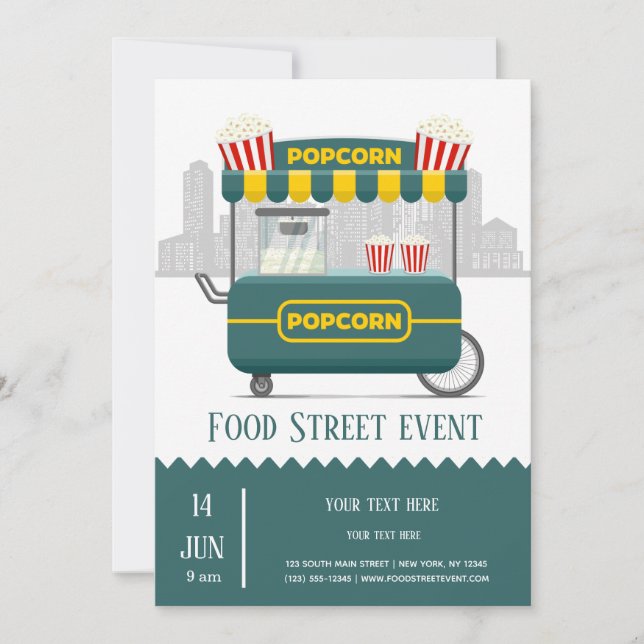 Invitation Alimentation street popcorn snack (Devant)