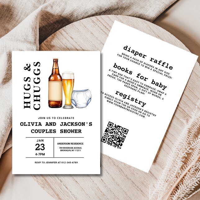 Invitation All in One Beers Diapers Couples Baby shower (Créateur téléchargé)