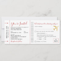 Invitation All-In-One du Mariage de carte d'embarq