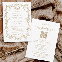 All in One French Victorian Gold Floral Mariage