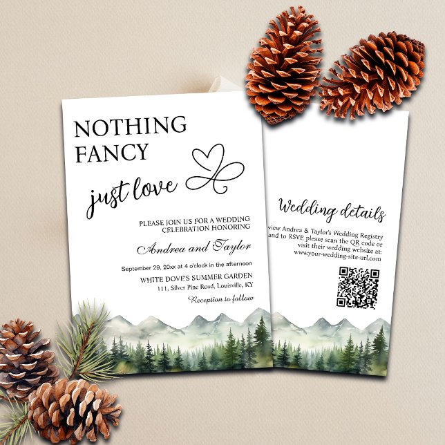 Invitation All in One Nothing Fancy Just Love QR Code Mariage (Créateur téléchargé)