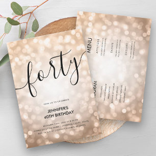 Invitation All In One Rose Gold Parties scintillant Lumières 