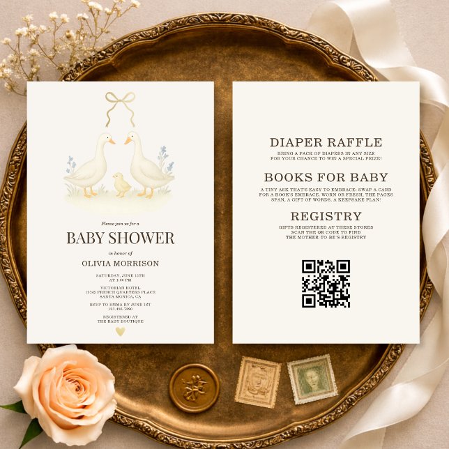 Invitation All in One Storybook Goose Baby Shower (Créateur téléchargé)