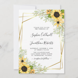Invitation All in One Sunflowers Mariage or verdure