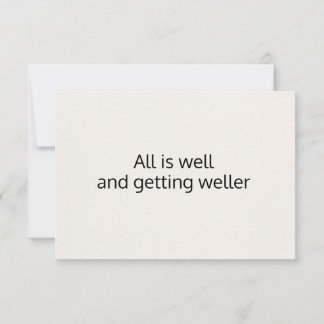 Invitation All is Well Black White Basic Affirmation Card