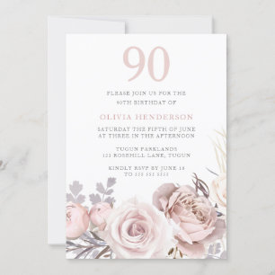 Invitation All Seasons Dusty Rose et Blush 90e anniversaire