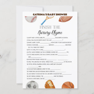 Invitation All Stars Sports Baby shower - Nom modifiable, 5x7