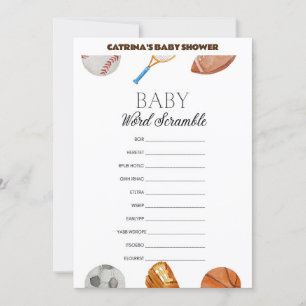 Invitation All Stars Sports Baby shower - Nom modifiable, 5x7