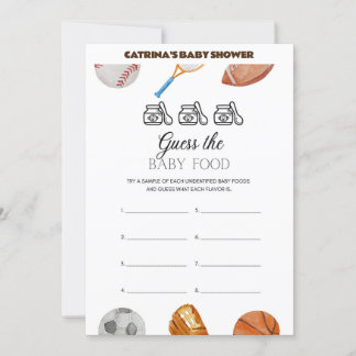 Invitation All Stars Sports Baby shower - Nom modifiable, 5x7