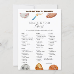 Invitation All Stars Sports Baby shower - Nom modifiable, 5x7