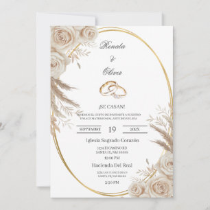Invitation Alliance de mariage ovale Boho carton d'invitation