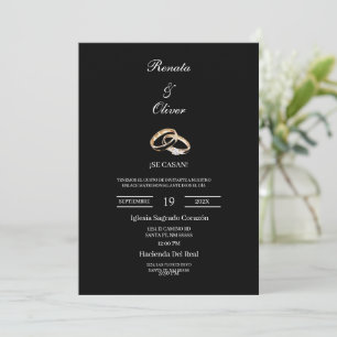 Invitation Alliance de mariage thème noir Mariage espagnol