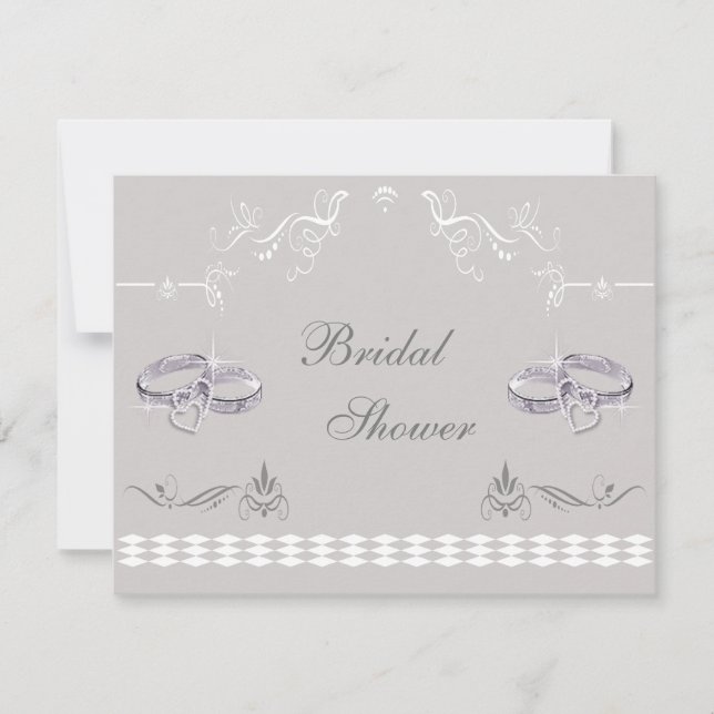 Invitation Alliances et Fête de la mariée scintillantes de (Devant)