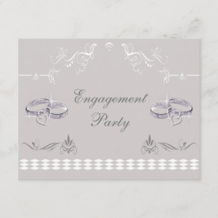 Invitation Alliances et fiançailles scintillants romantiques