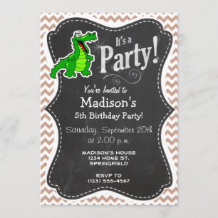 Invitation Alligator ; Brown Chevron