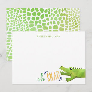 Invitation Alligator ou Crocodile Merci Note Papier à lettres