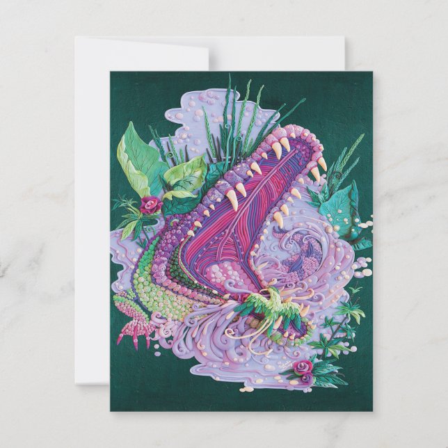 Invitation Alligator Plasticine Art, Cadeau Lover, Cadeau Vin (Devant)