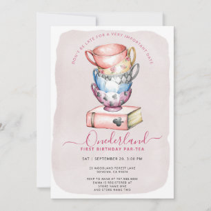 Invitation Allison's Onederland Girl's Par-Tea 1er anniversai