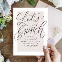 Allons bruncher avec des lettres manuscrites rose 