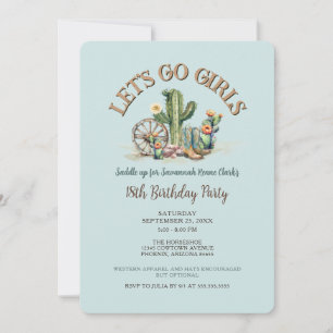 Invitation Allons filles fille fille de l'Ouest Aqua Blue Ann
